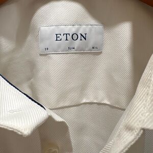 ETON Men's Off White Slim Fit Shirt size 39